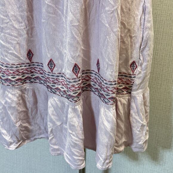 KNOX ROSE Dusty Pink Embroidered Knee Length Cottagecore Rayon Dress Small - Picture 4 of 10
